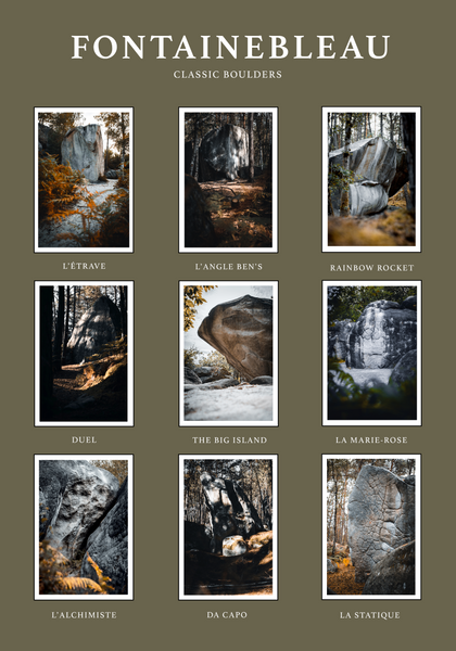 Fontainebleau Classic Boulders | A3 Poster Print