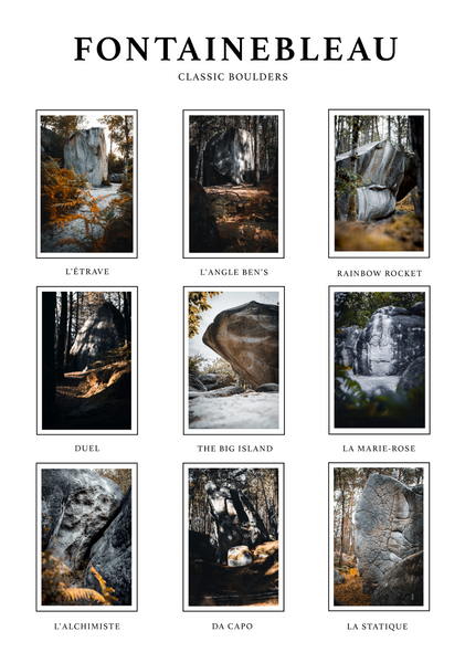 Fontainebleau Classic Boulders | A3 Poster Print